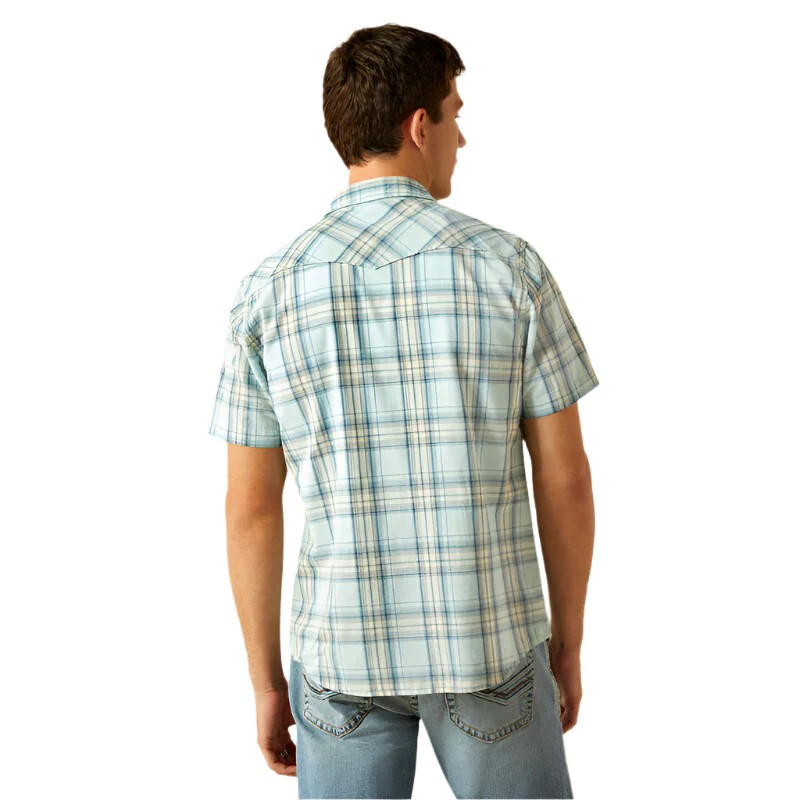 Ariat Men's Short Sleeve Hinkle Retro Shirt- Aqua