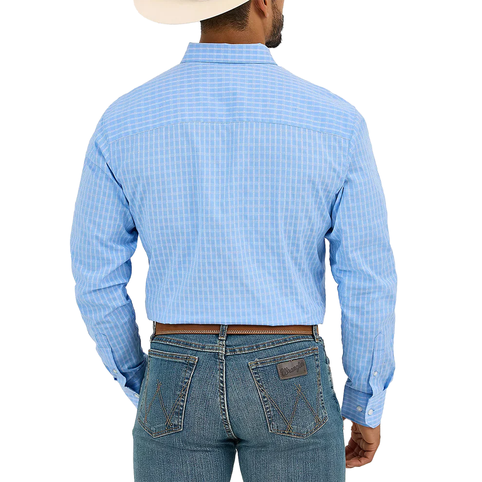 Wrangler Men's Cody Johnson Long Sleeve Classic Fit Shirt - Blue