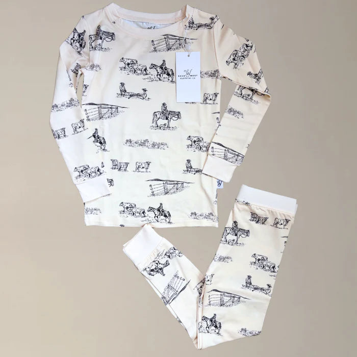 Prairie Cowboy Toddler Sleepwear Set- Multiple Colors