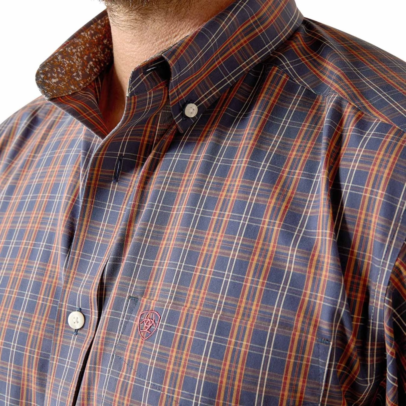 Ariat Men's Iker Wrinkle Free Long Sleeve Shirt- Navy