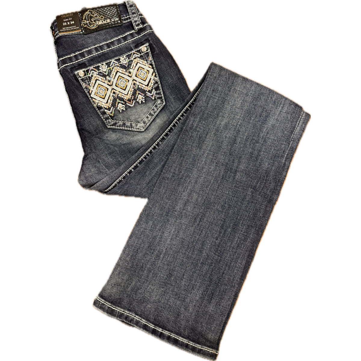 Grace in LA Women's Aztec Modify Jeans