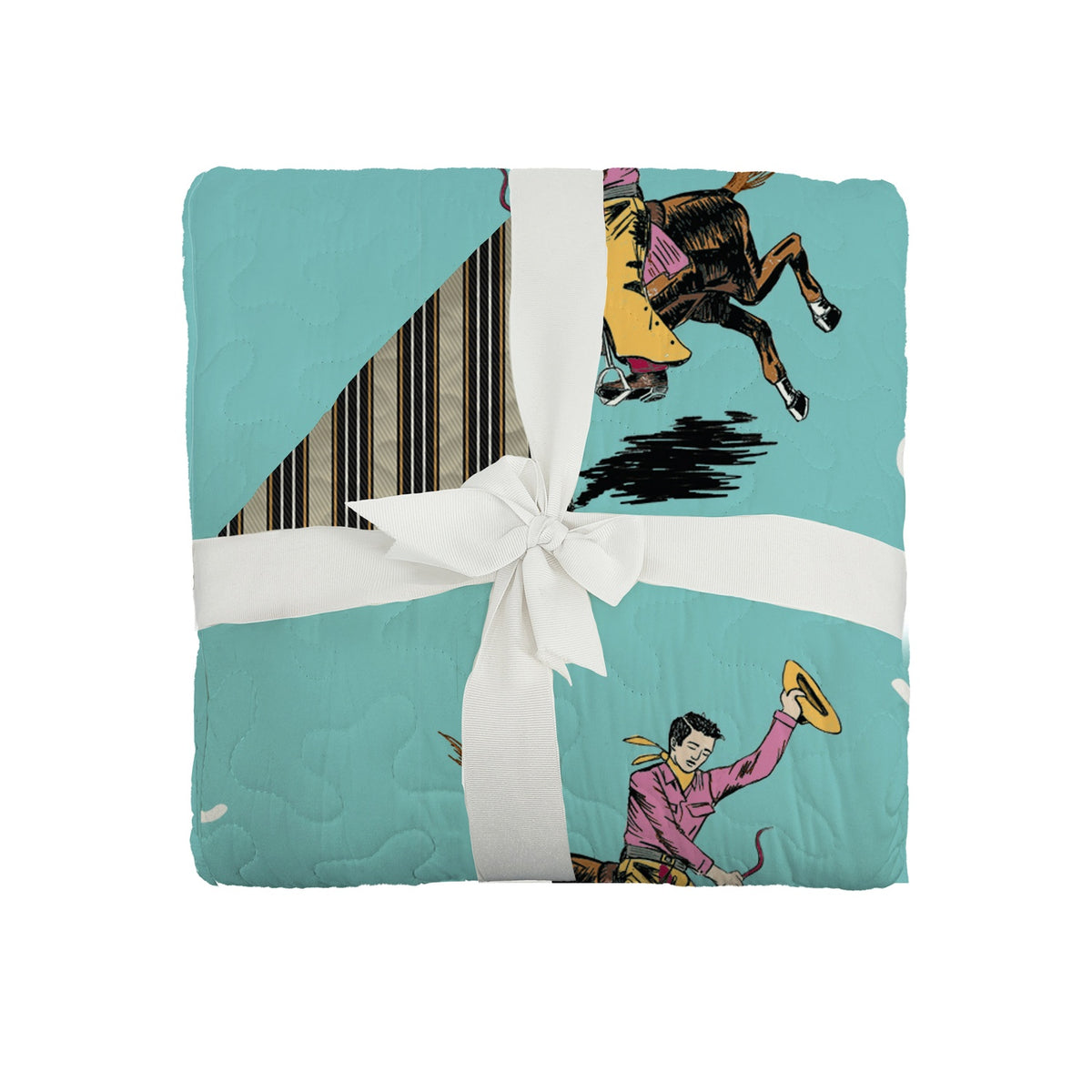 Ida Mae Home Lazy J Turquoise Quilt - Multiple Sizes
