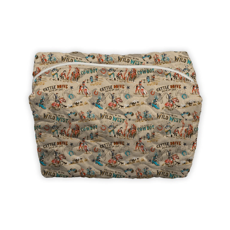Ida Mae Home Cattle Drive Large Makeup Bag - Linen