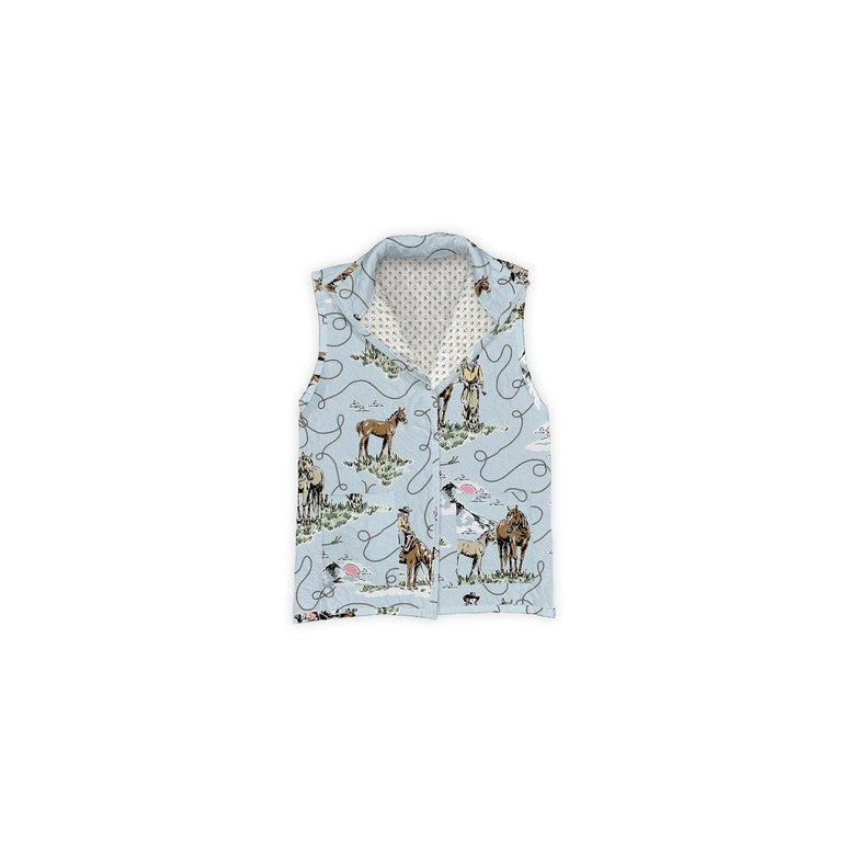 Ida Mae Home Sierra Cowgirl Ruby Vest- Blue