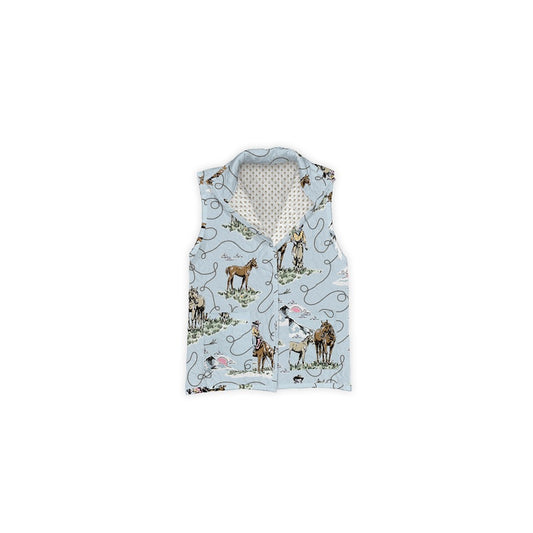 Ida Mae Home Sierra Cowgirl Ruby Vest- Blue