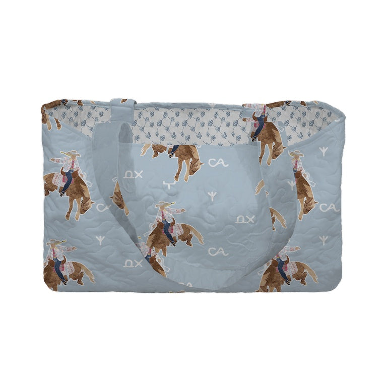 Ida Mae Home Casey Cowgirl Tote Bag- Blue