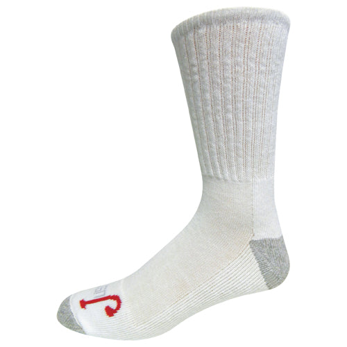 Justin Men's 3-Pack Half Cushion Cotton Crew Sock - White