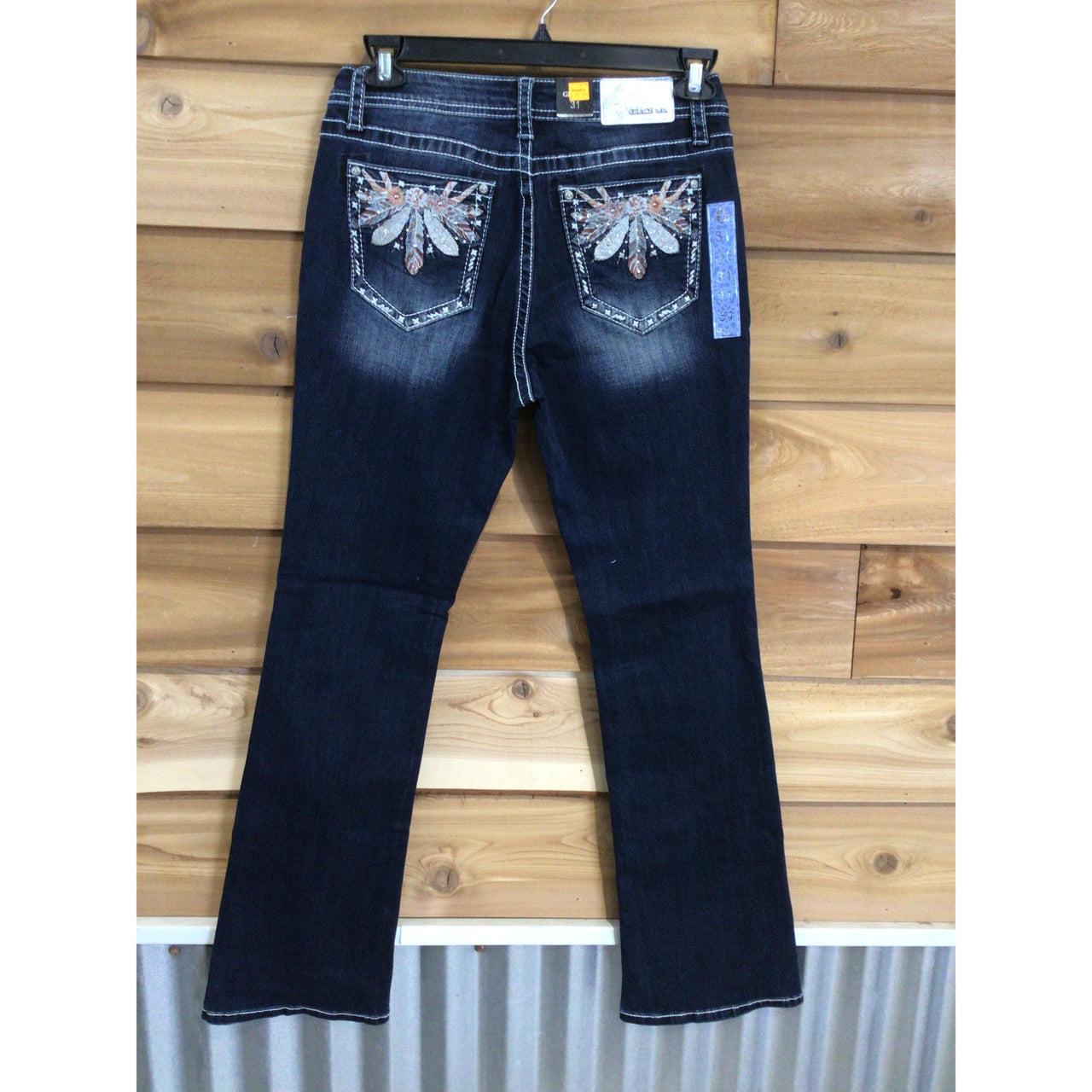 Grace in LA Women's Feather Motif Jeans