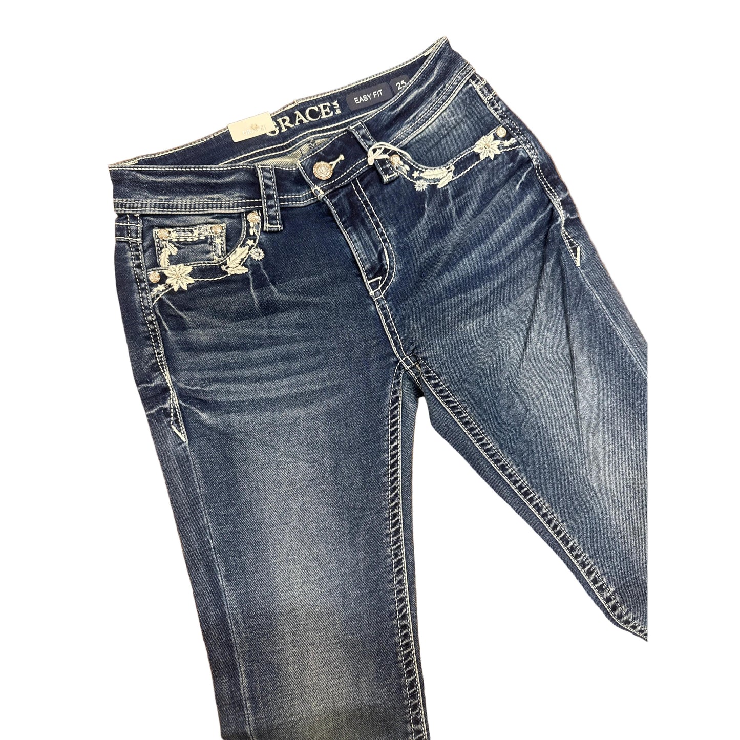 Grace in LA Women's Jeans-Flora Faux