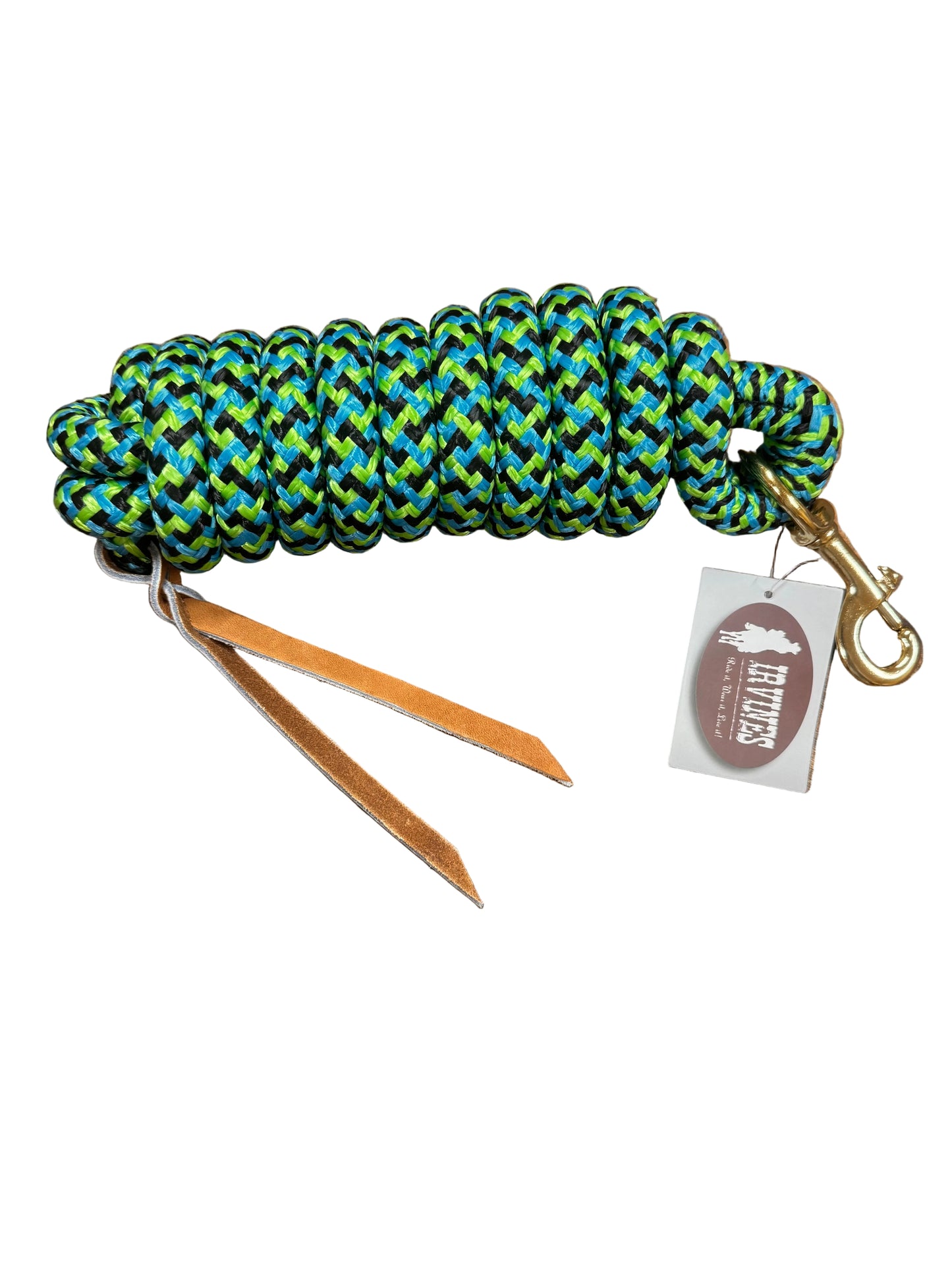 Irvine Cow Lead 9 ft 5/8" Lead w/Brass Plated Bolt Snap (Mixed Colours)