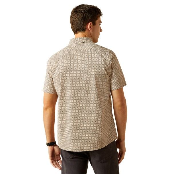 Ariat Men's Short  Sleeve Maximo Modern Fit Shirt - Khaki