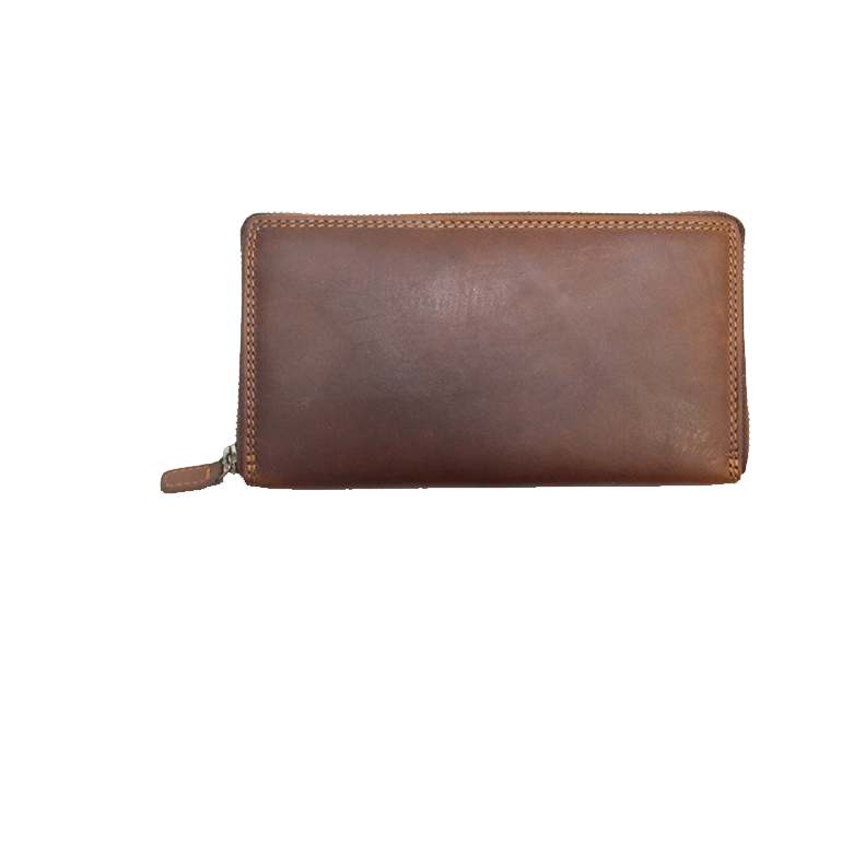 Rugged Earth Leather Zippered Wallet