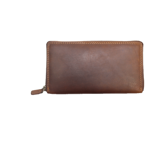 Rugged Earth Leather Zippered Wallet