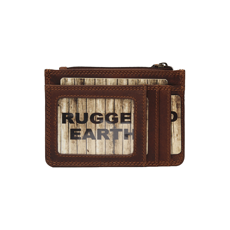 Rugged Earth Leather Coin Wallet w/Zipper
