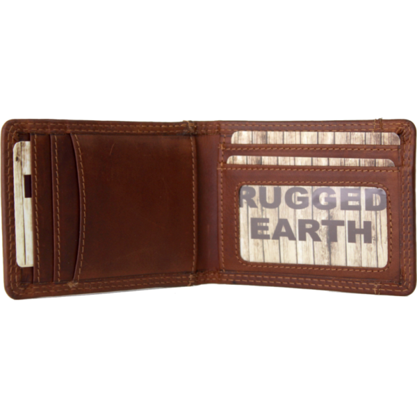 Rugged Earth Men's Leather Fold Over Wallet - Brown
