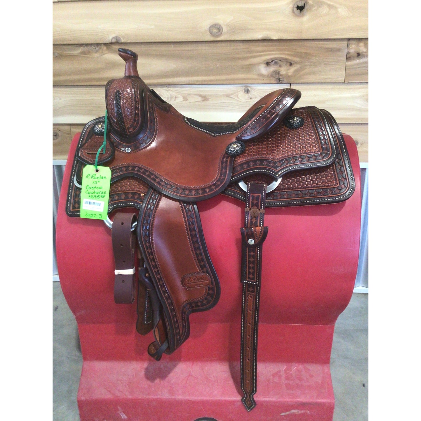 R. Ruelas  15" Custom Cowhorse Saddle