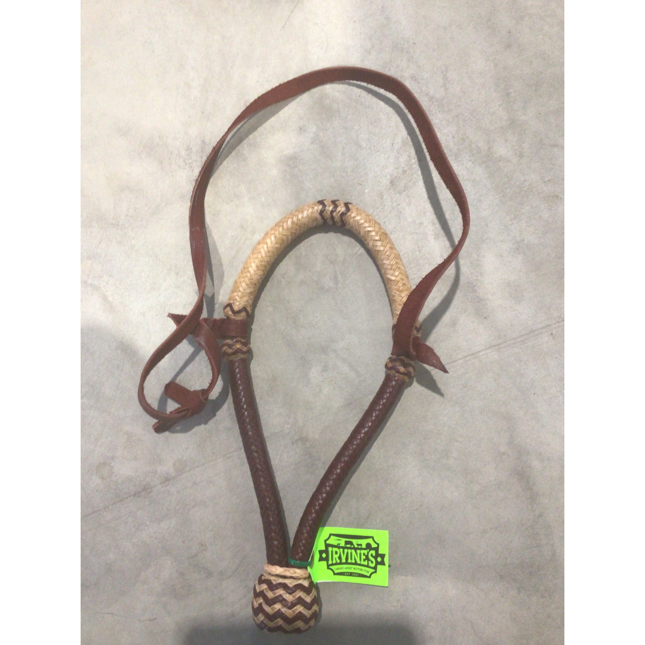 Irvine's Bosal latigo w/Rawhide & Black Accents