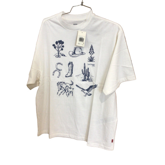 Levi's Women's Short Sleeve Graphic Short Stack Crewneck Tee Shirt