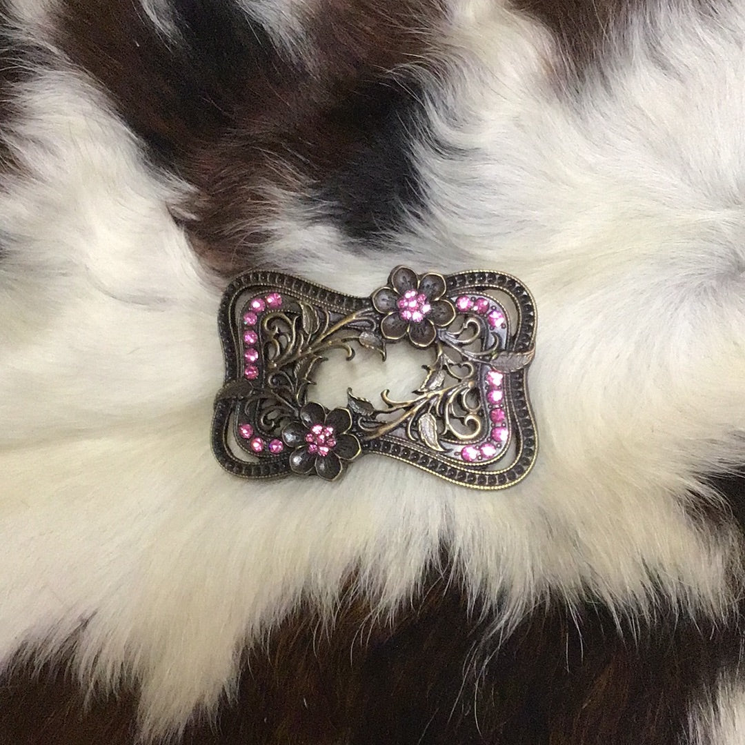 Attitude Buckle - Wild Rose & Pink Bling
