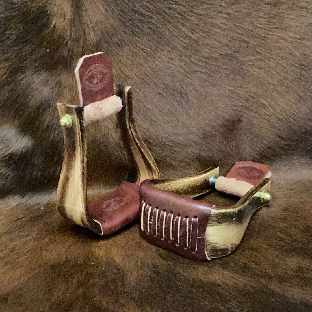 Nettles 3" Flatbottom Stirrups - Rustic Wrangler - Irvine Tack &amp; Western Wear