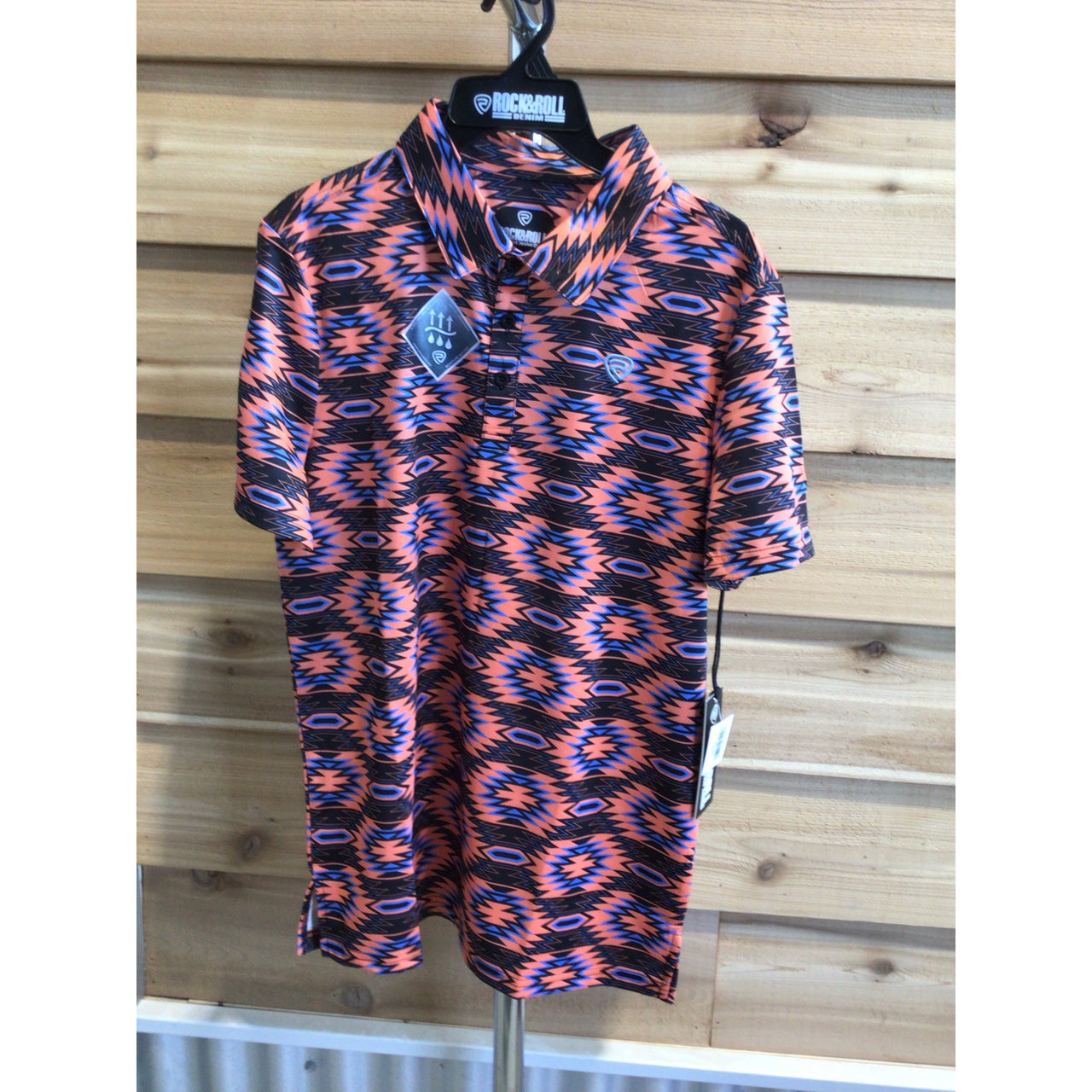 Rock & Roll Men's Aztec Polo - Orange