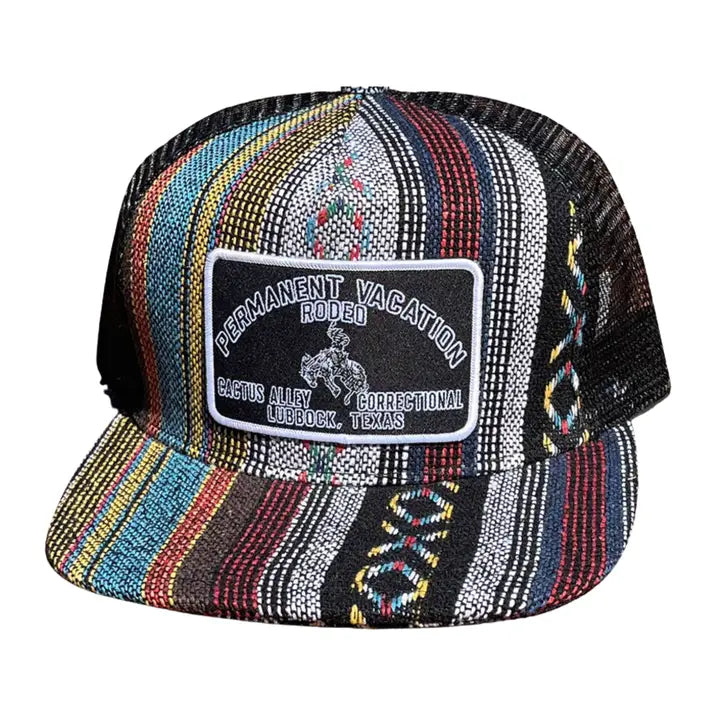 Cactus Alley Permanent Vacation Snapback Cap- Saddle Blanket Print