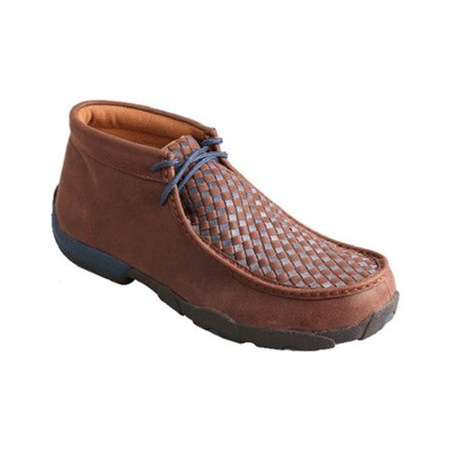 Twisted X Men's Driving Moc D Toe  Brown/Blue Check