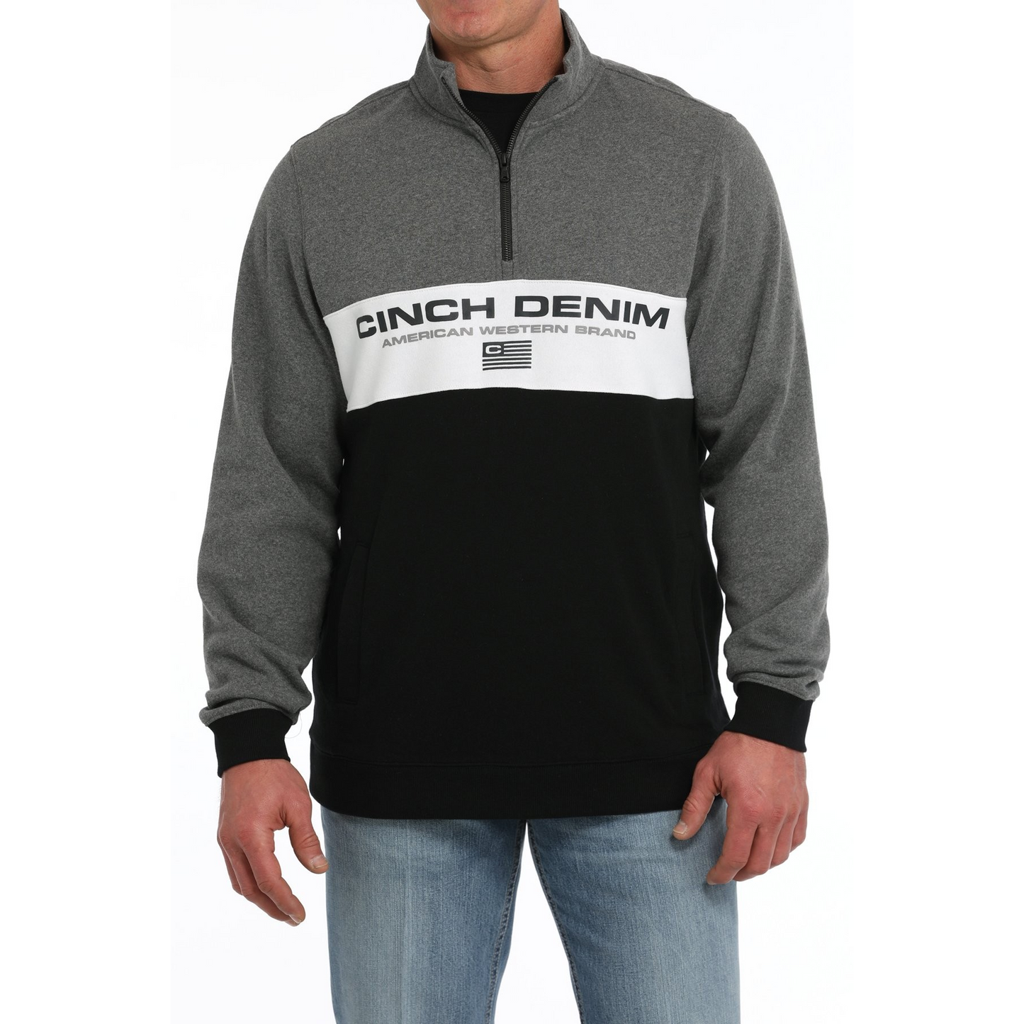 Cinch Men's Long Sleeve 1/4 zip Pullover- Multi