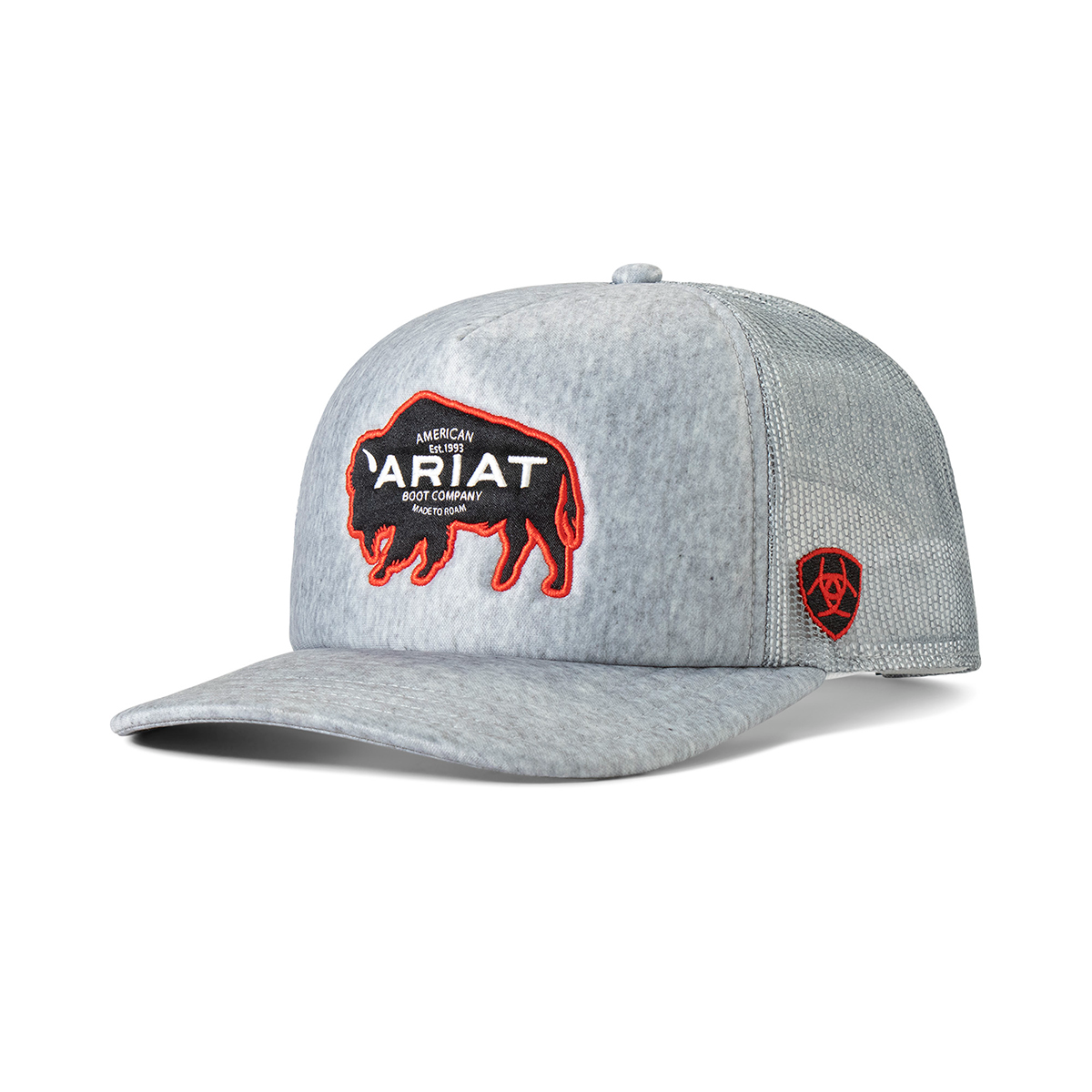 Ariat Men's Snapback Buffalo Patch Cap - Heather Grey