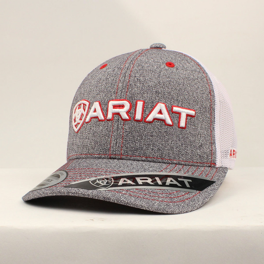 Ariat Men's Snapback Cap - Grey w/Signature Logo