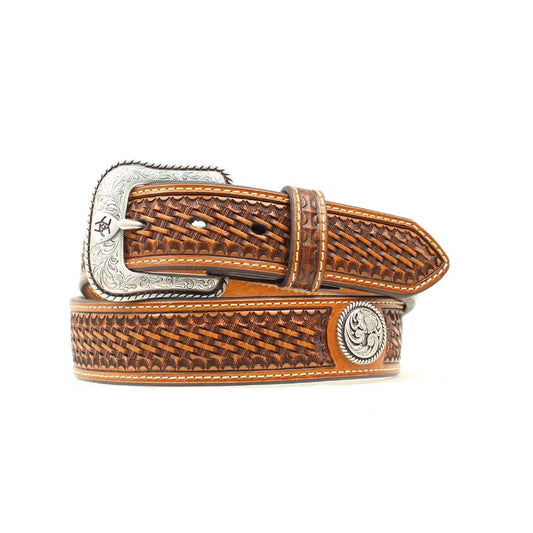 Ariat Men's Basket Weave Western Belt - Tan