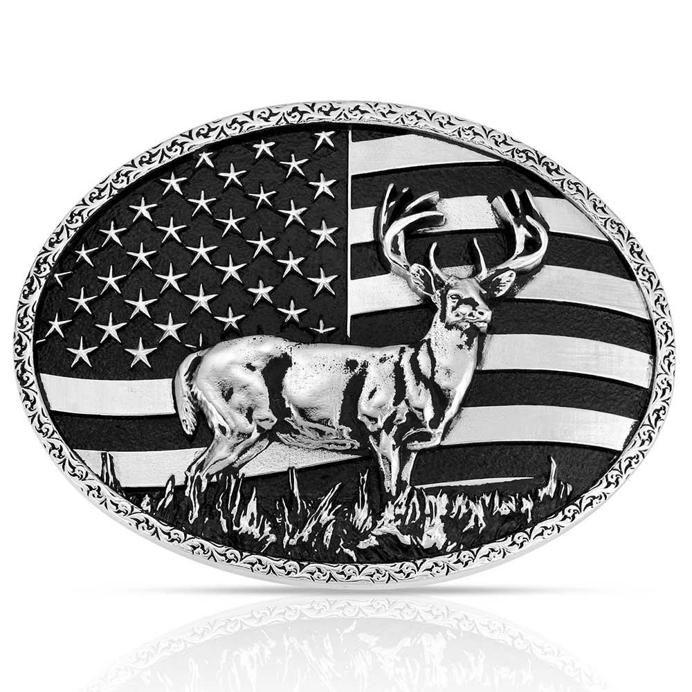 Montana Silversmiths Hunters Starts & Stripes Buckle