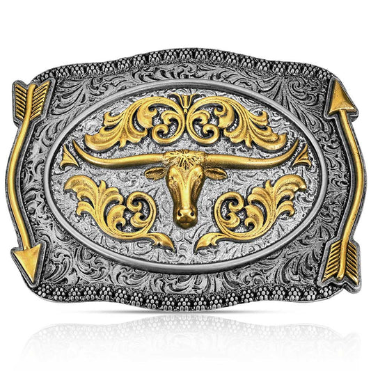 Montana Silversmiths Pointing West Longhorn Belt Buckle