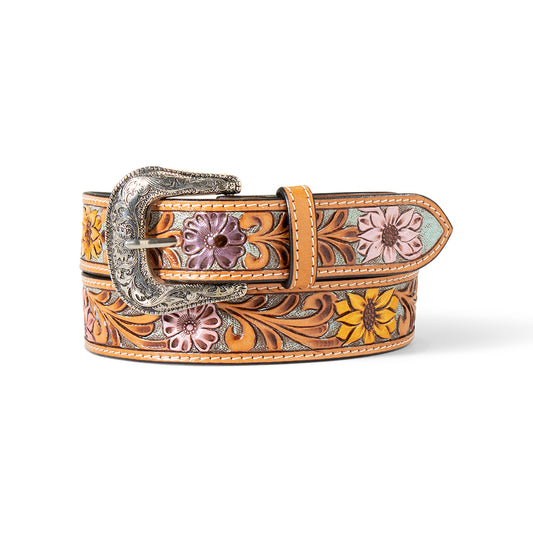 Ariat 1 1/2" Sunflower Daisy Hand Tooled Belt