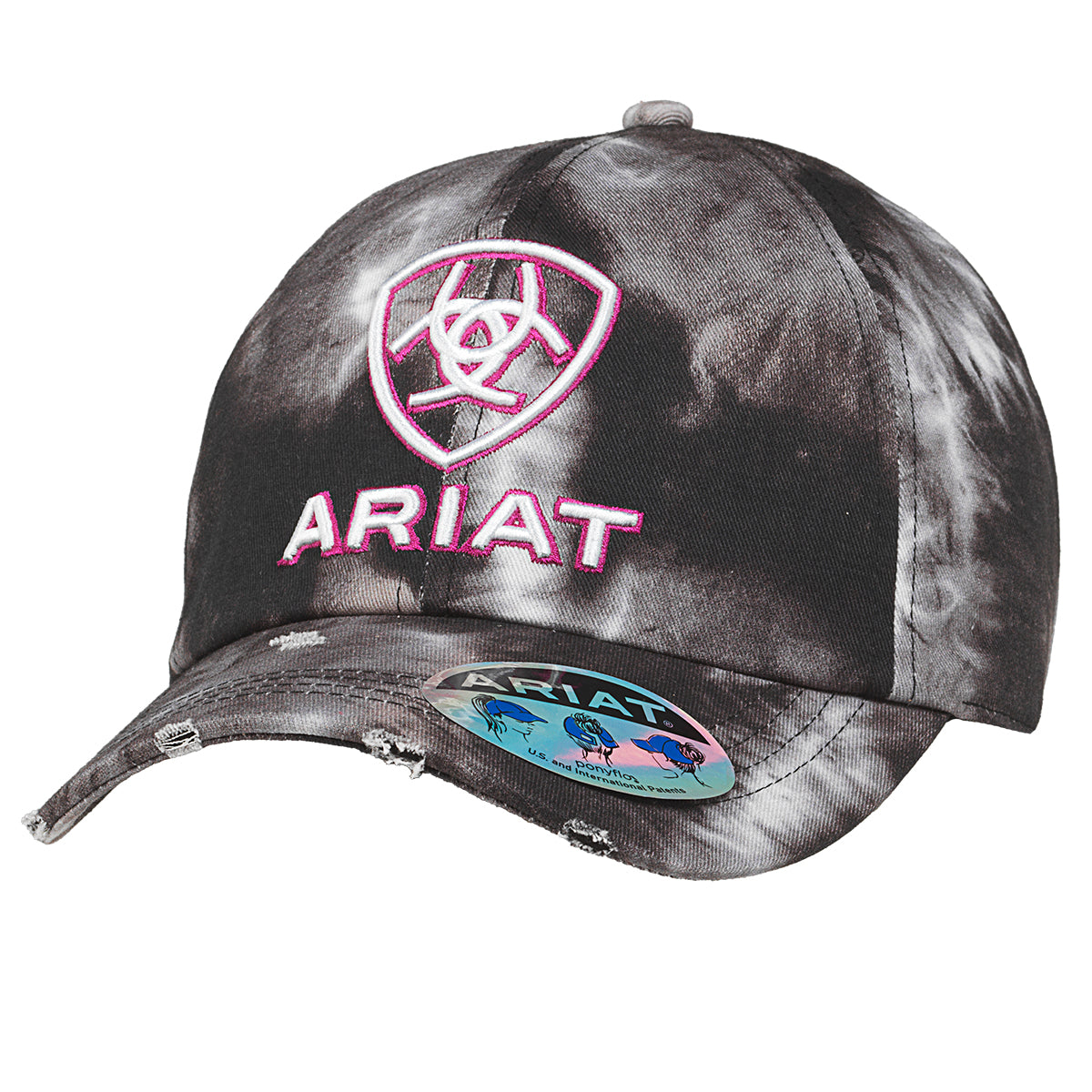 Ariat Ladies Tie Die  Black Ponyflow Cap