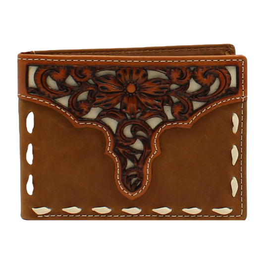 Ariat Bifold Wallet - Medium Brown Overlay Stitch