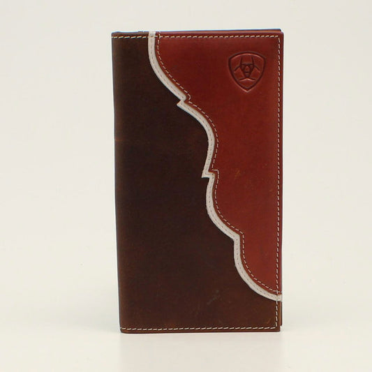 Ariat Men's 2-Tone Shield Logo Rodeo Wallet - Tan