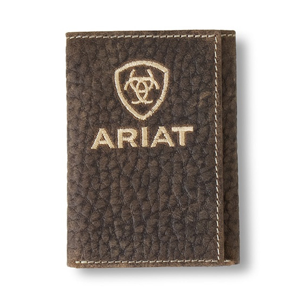 Ariat Men's Bull Hide Logo Trifold Wallet - Brown