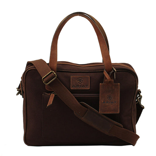 Ariat Briefcase Canvas Leather Brown