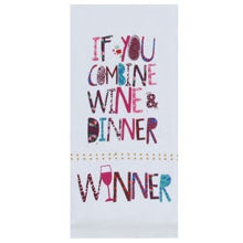 Witty Wine Dinner Tea Towel