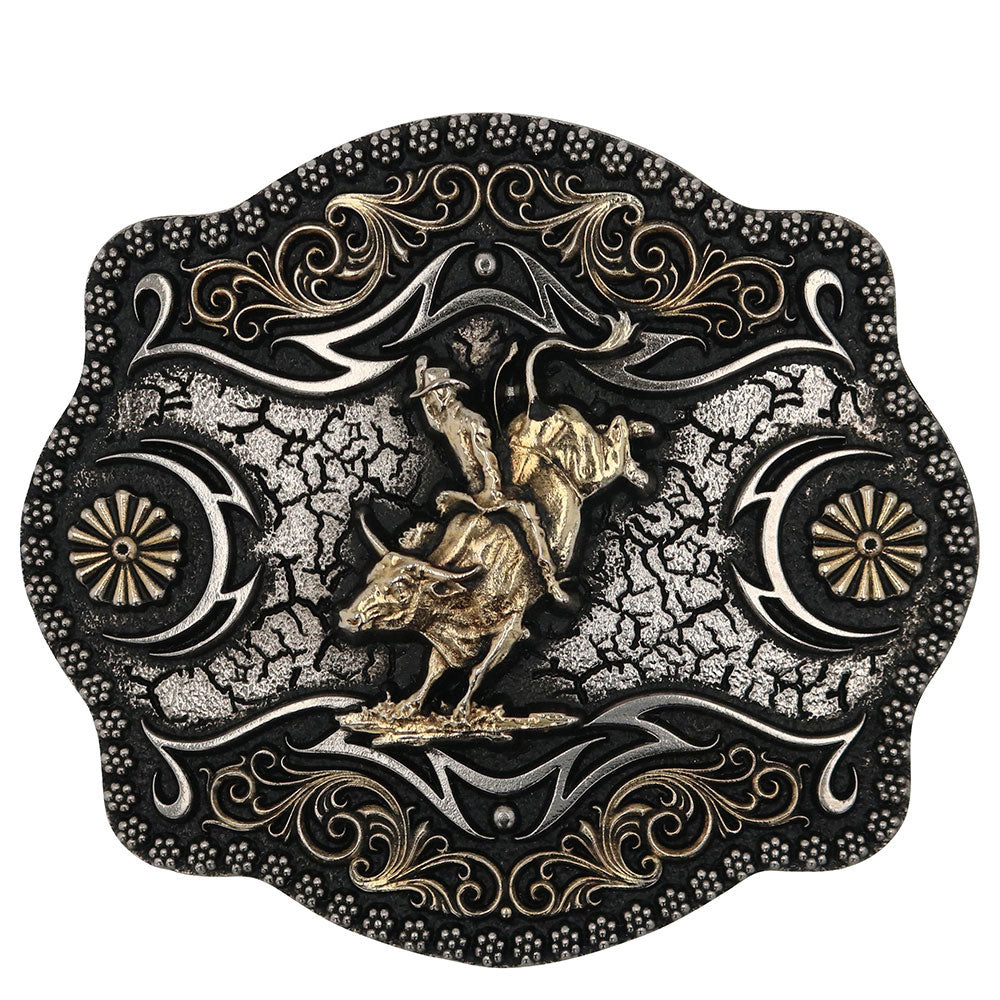 Montana Silversmiths A Blaze Filigree Framed Bull Rider Attitude Buckle