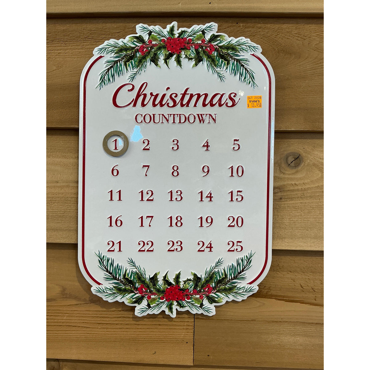 Christmas Sign 11"x16" Countdown to Christmas
