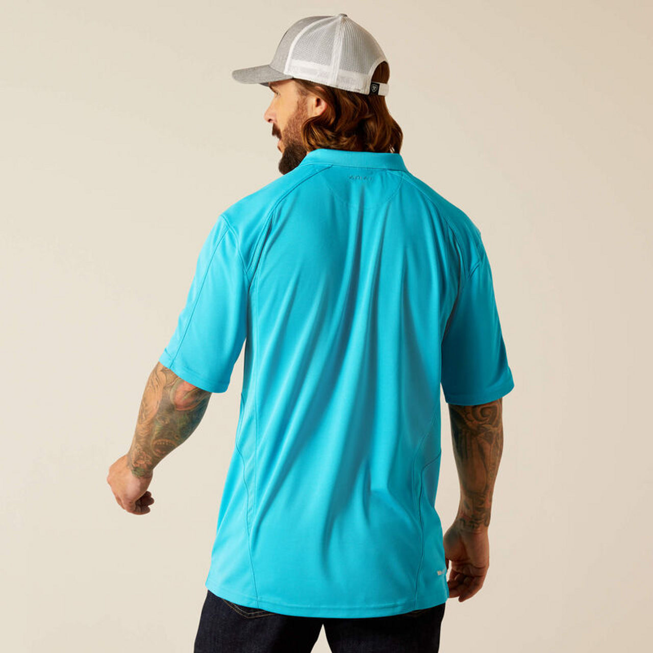 Ariat Men's Advanced Comfort Short Sleeve Polo Shirt - Turquoise Reef