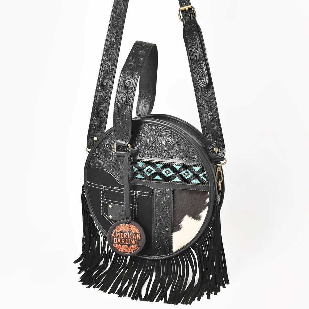 American Darling Western Hand Tooled Floral Canteen Bag