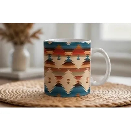Front Porch Label Aztec Ceramic Mug- Multi