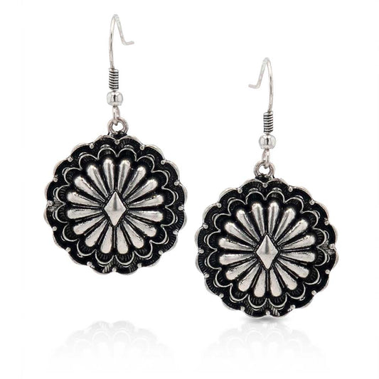 Montana Silversmith Attitude Earrings Full Bloom Concho