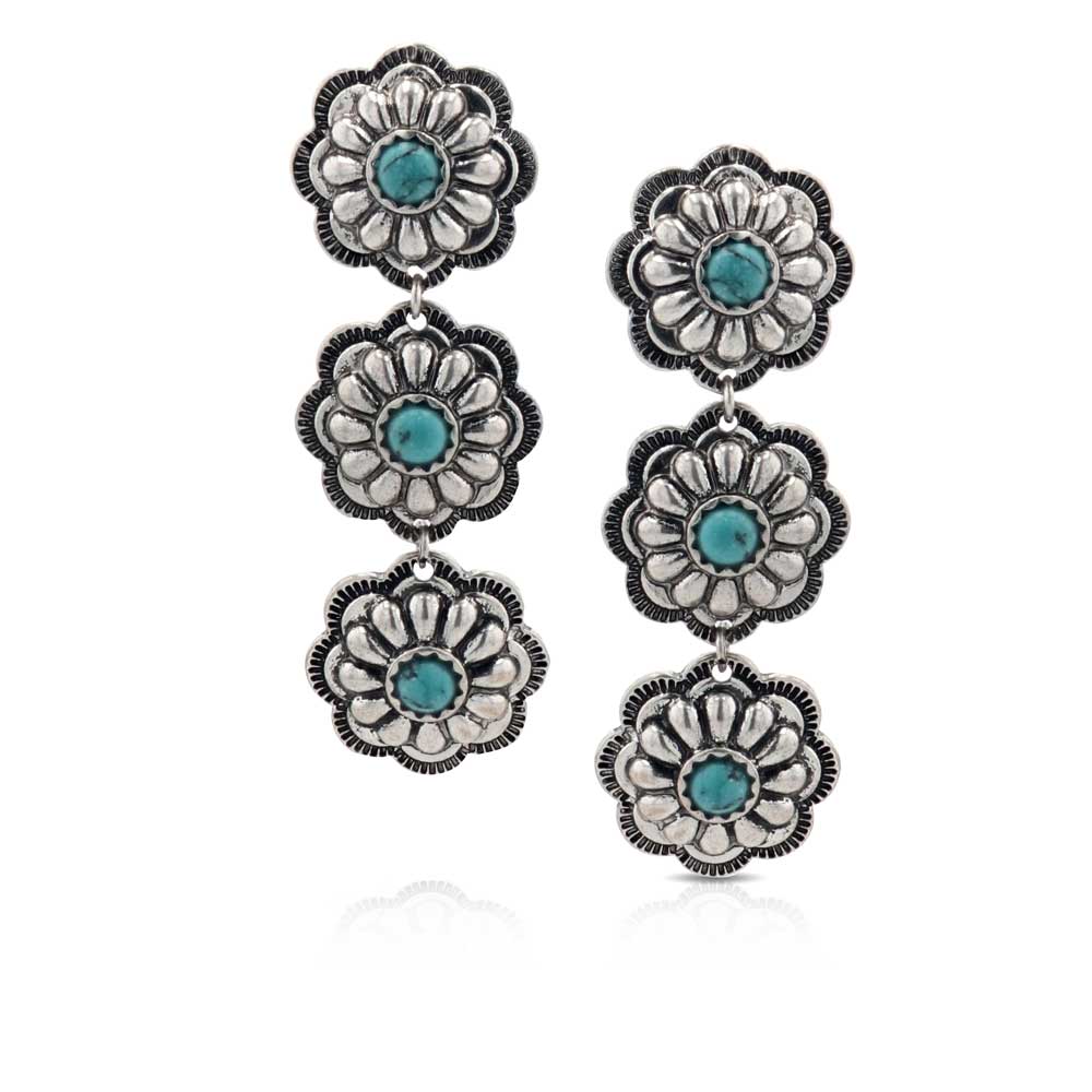 Montana Silversmith Attitude Triple Bloom Conchos Turquoise Earrings