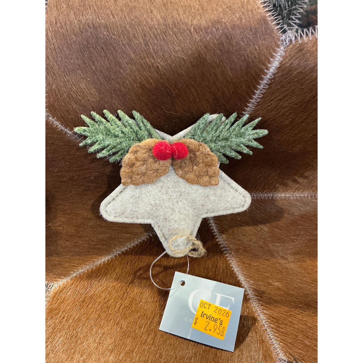 Christmas Ornament Star Felt 4"- Assorted