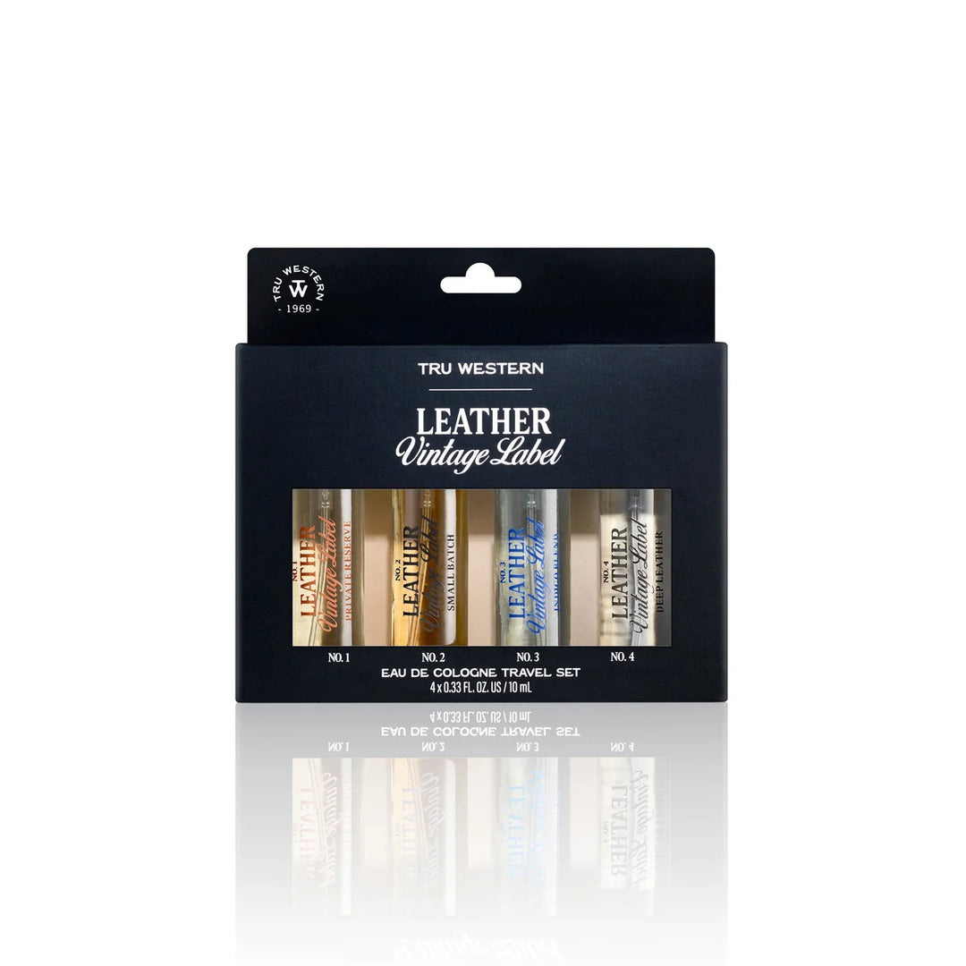 Tru Fragrance Leather Travel Set No 1-4