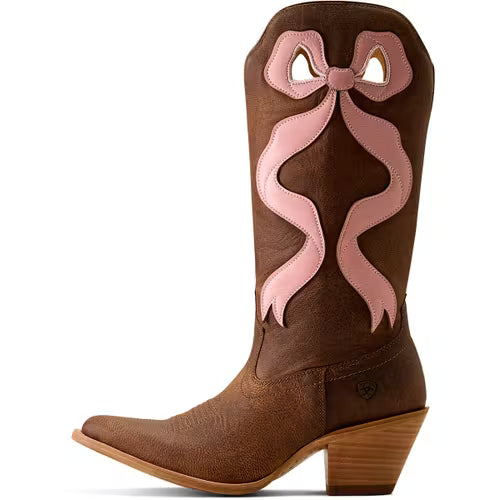 Ariat Women's Beaux J Toe Western Boot- Weathered Tan Baby Pink